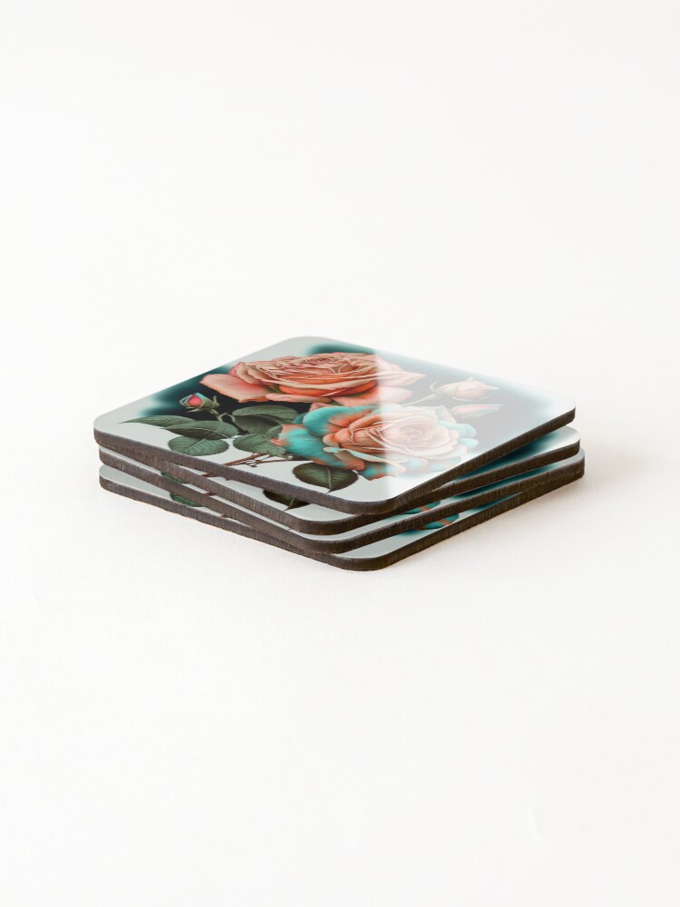 Thumbnail 4 of 5, Coasters (Set of 4), Ice Roses designed and sold by AxeWave.