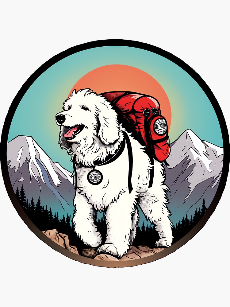 Old english sheepdog with tail (grey) Sticker for Sale by KiwiJP