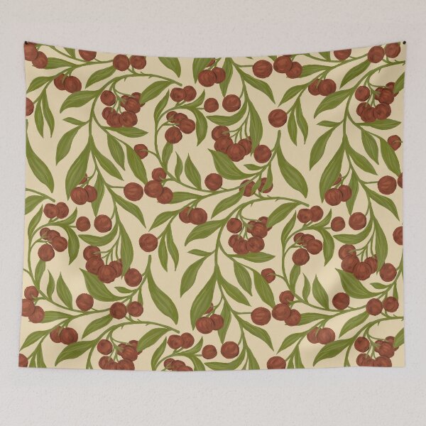 Item preview, Red Winter Berries Pattern designed and sold by rnmarts.