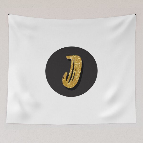 Item preview, Monogram J Gold Glitter in A Black Dot designed and sold by simplymonogram.