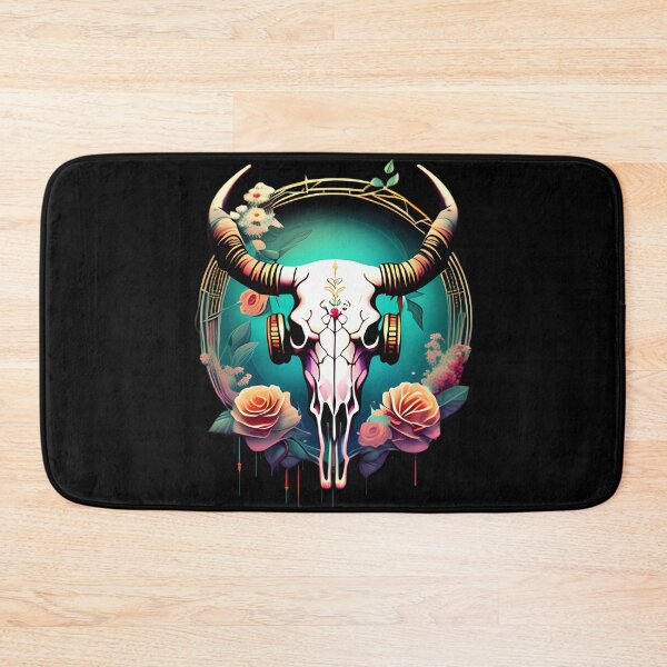 Item preview, BULL SKULL BLACK IN ROSES  1  designed and sold by justyna-s28.