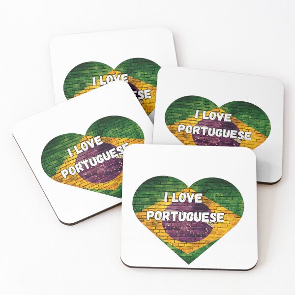 Item preview, I love Portuguese, heart with Brazilian flag designed and sold by language-des.