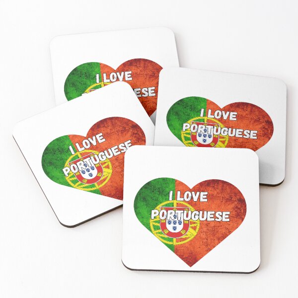 Item preview, I love Portuguese, heart with Portuguese flag designed and sold by language-des.