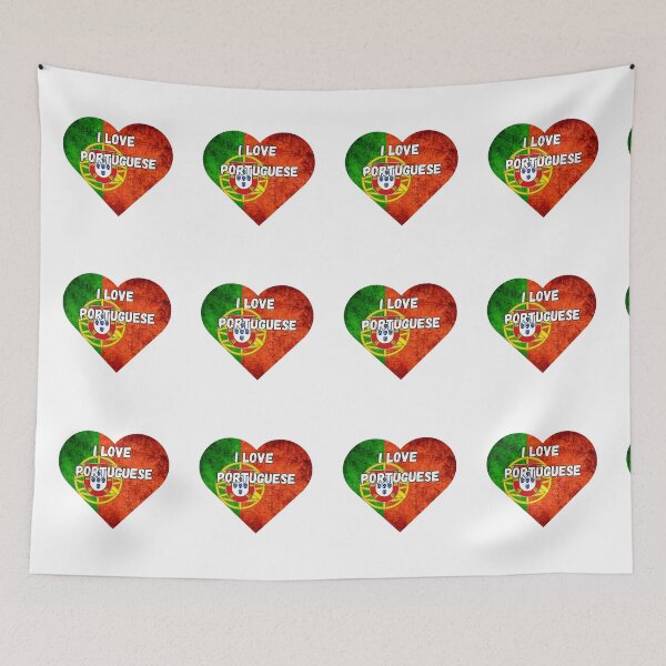 Item preview, I love Portuguese, heart with Portuguese flag designed and sold by language-des.