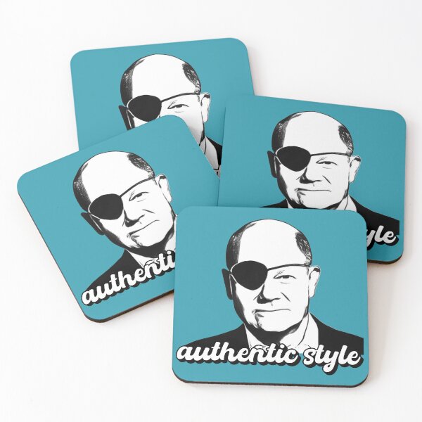 Item preview, Chancellor Olaf Scholz as a pirate with an eye patch in PopArt style designed and sold by LessStressNerd.
