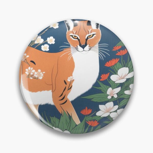 Item preview, caracal in flowers designed and sold by EuropeanPrints.