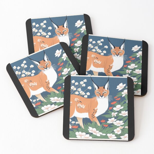 Item preview, caracal in flowers designed and sold by EuropeanPrints.