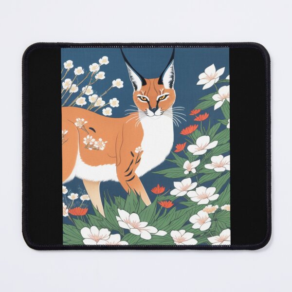 Item preview, caracal in flowers designed and sold by EuropeanPrints.
