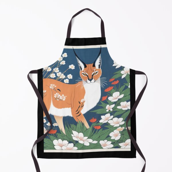 Item preview, caracal in flowers designed and sold by EuropeanPrints.