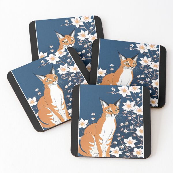 Item preview, caracal in flowers designed and sold by EuropeanPrints.