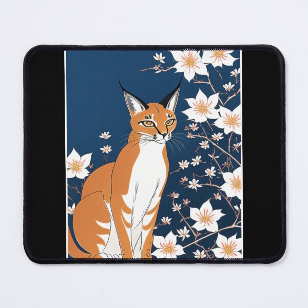 Item preview, caracal in flowers designed and sold by EuropeanPrints.