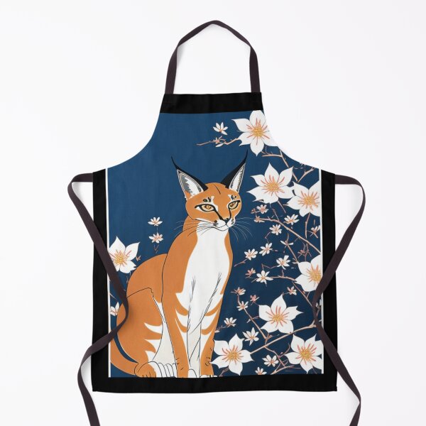 Item preview, caracal in flowers designed and sold by EuropeanPrints.