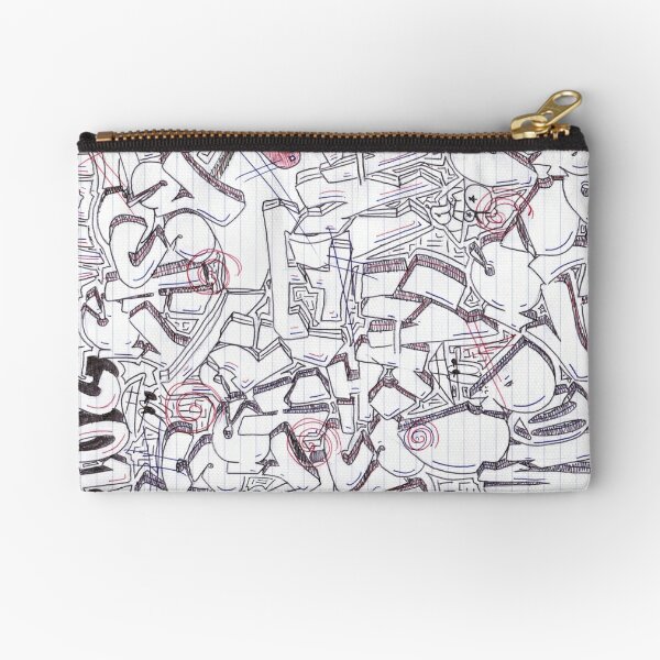 Line art, Drawing, design, depiction, pattern, picture, painting, piece, portrayal Zipper Pouch