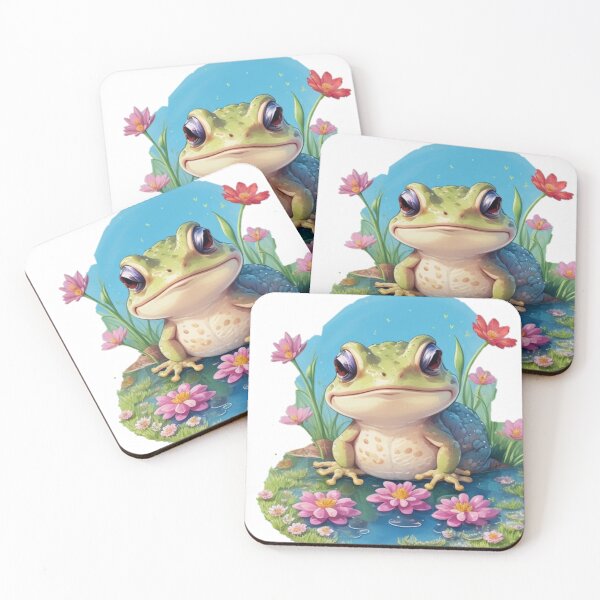 Item preview, Cute Frog with flowers in lake 3 designed and sold by Tandilia Store.