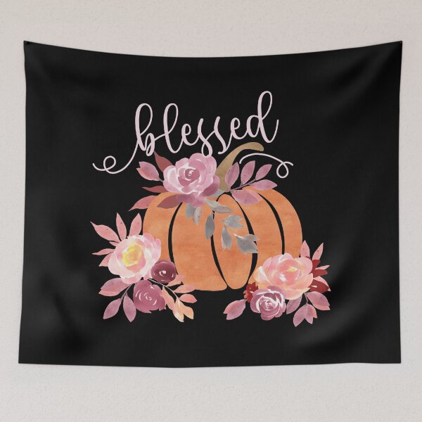 Item preview, Blessed - Pumpkin with Pink Flowers designed and sold by amazingjoy.