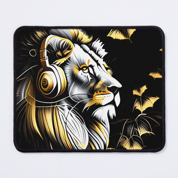 Item preview, HALLOWEEN LION IN HEADPHONES 1 designed and sold by justyna-s28.