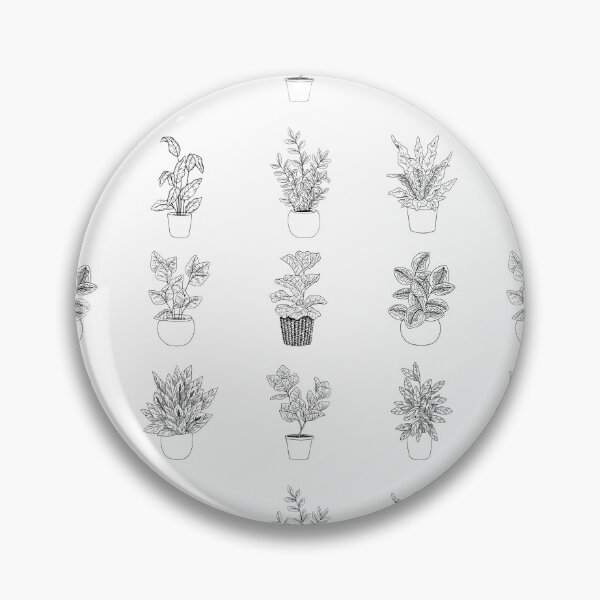 Item preview, Modern houseplants outline tropical plant pattern designed and sold by ModernAndFunky.