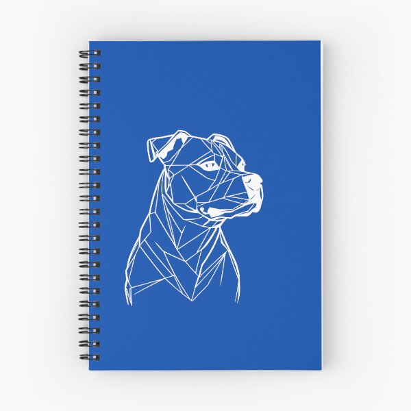 Item preview, White Line Staffy Cobalt Blue BG designed and sold by DiscoGypsyFish.