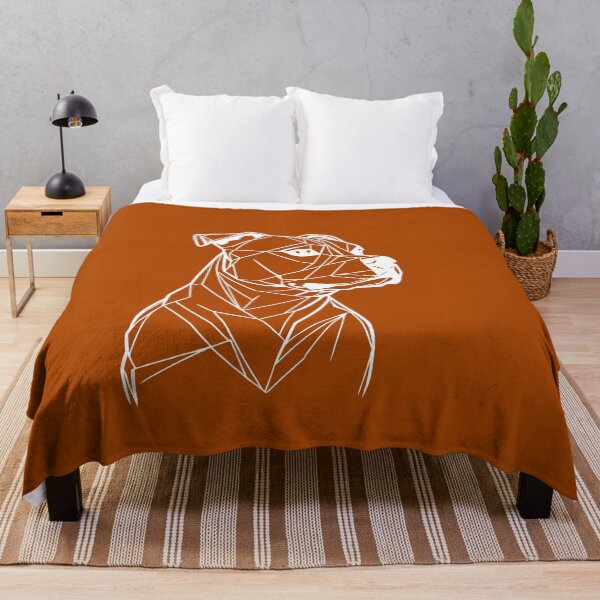 Item preview, White Line Staffy Rust Orange BG designed and sold by DiscoGypsyFish.