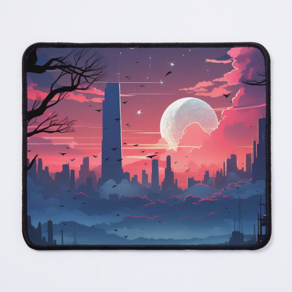 Item preview, Skyline Odyssey: A Digital Painting of a City and Cloud Background for Mobile Gaming designed and sold by oanaunciuleanu.