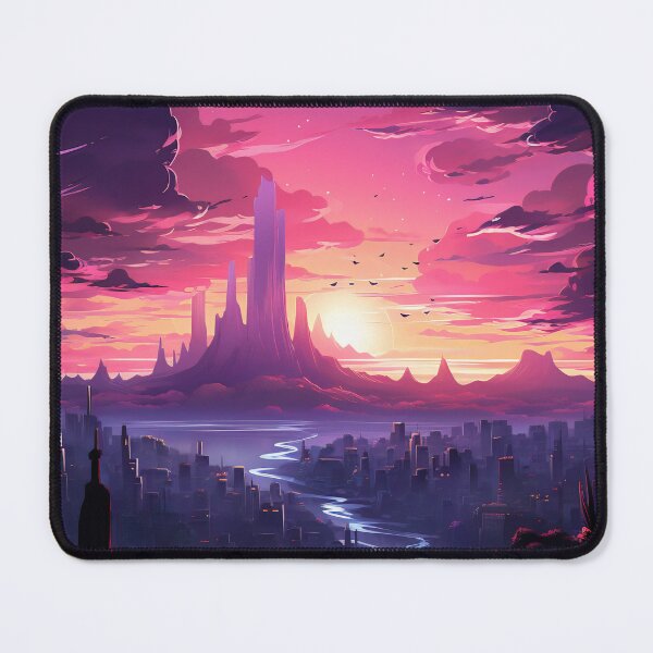 Item preview, Skyline Odyssey: A Digital Painting of a City and Cloud Background for Mobile Gaming designed and sold by oanaunciuleanu.