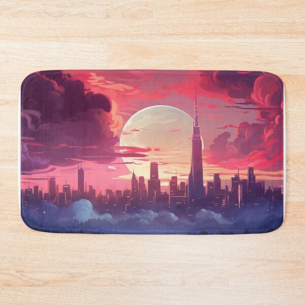 Item preview, Skyline Odyssey: A Digital Painting of a City and Cloud Background for Mobile Gaming designed and sold by oanaunciuleanu.