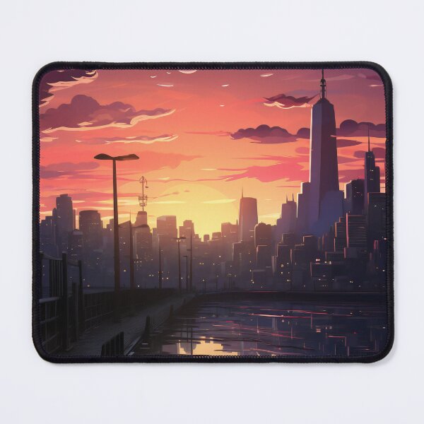 Item preview, Skyline Odyssey: A Digital Painting of a City and Cloud Background for Mobile Gaming designed and sold by oanaunciuleanu.