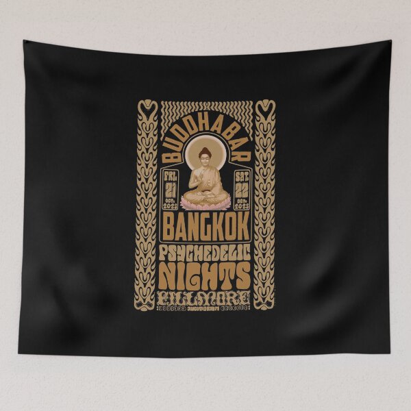 Item preview, Psychedelic Nights at Bangkok Buddha Bar - Vintage Poster Design designed and sold by Boogosh.