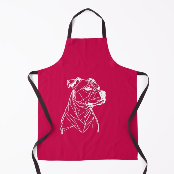 Item preview, White Line Staffy Crimson Red BG designed and sold by DiscoGypsyFish.