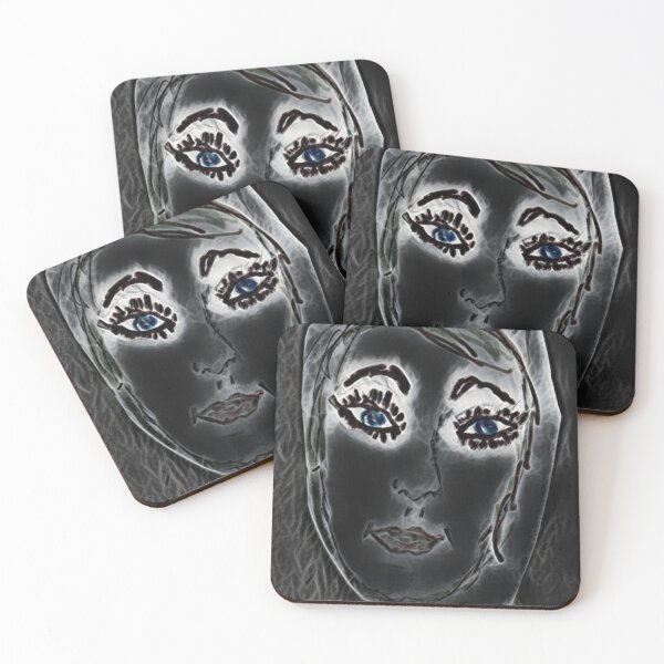 Item preview, Nobody Black White Blue Face Art Sketch designed and sold by DianeBP.