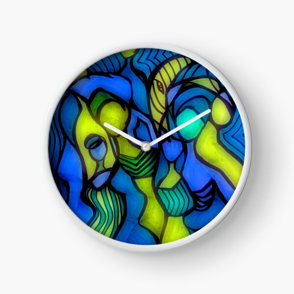 Blue and Green Women of the World Unite! Clock