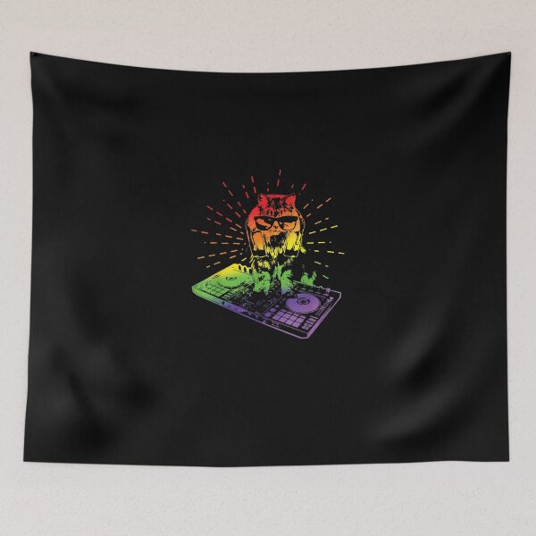 Item preview, Cat DJ House Tekno Rave Music Hard Techno Raver Dark Techno T-Shirt designed and sold by BlimyMcgloth.