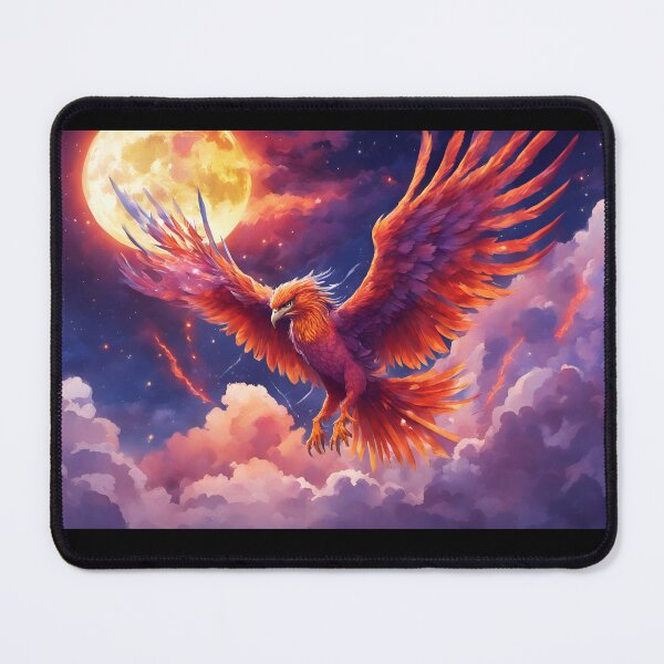 Item preview, Mythical Phoenix Flying Against Clouds and Moon designed and sold by moonphiredesign.