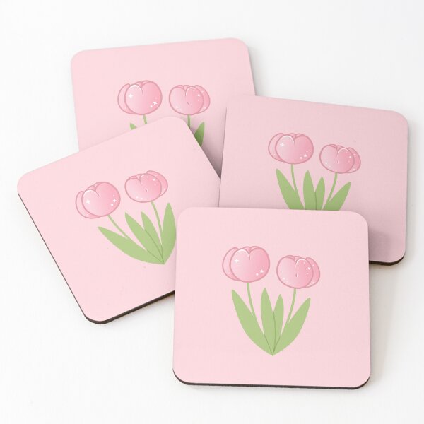 Item preview, Cut pink tulips - Kawaii Flowers designed and sold by StudioKitti.