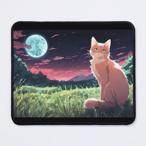 Item preview, Orange Tabby Cat Sitting in Grassy Field and Night designed and sold by moonphiredesign.