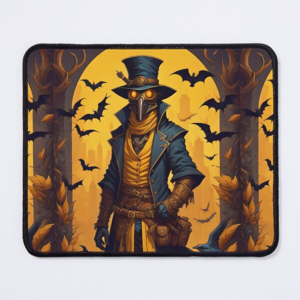 Item preview, Retro Steampunk Plague Doctor SCP-049 Halloween Illustration Print Pattern Goth designed and sold by CoffeeIsATrip.