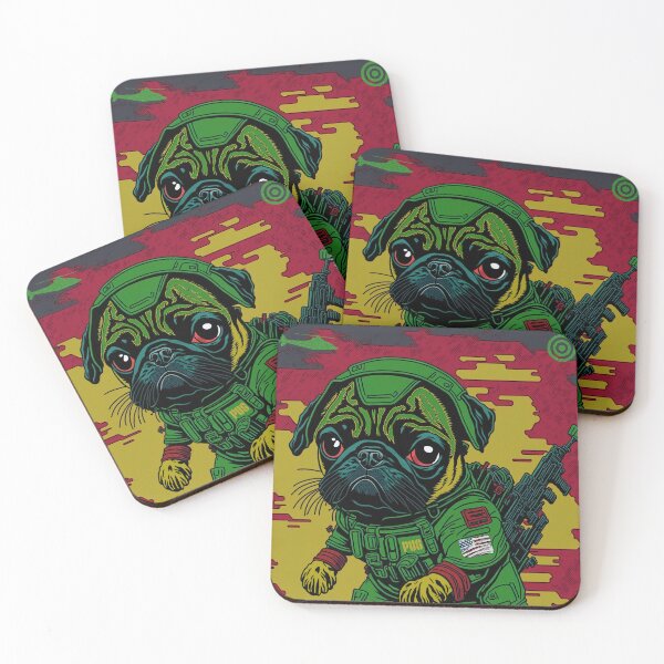 Item preview, Pug in the Military 6 designed and sold by RedBluffTraders.