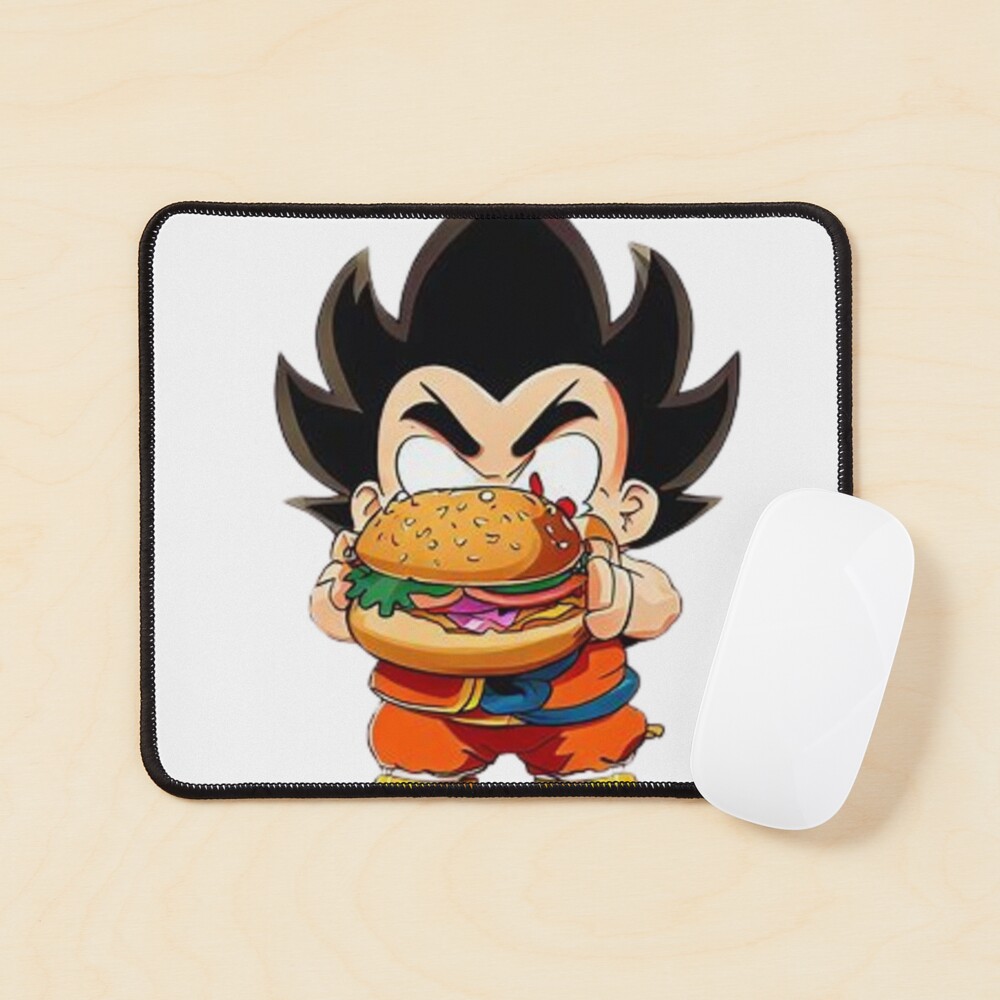Goku eating a giant hamburger Art Board Print