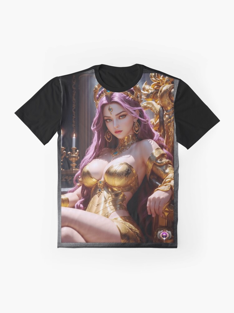 Graphic T-Shirt, Methalaen Queen Of The Medusan Realm Fantasy AI Concept Art Portrait by Xzendor7 designed and sold by xzendor7