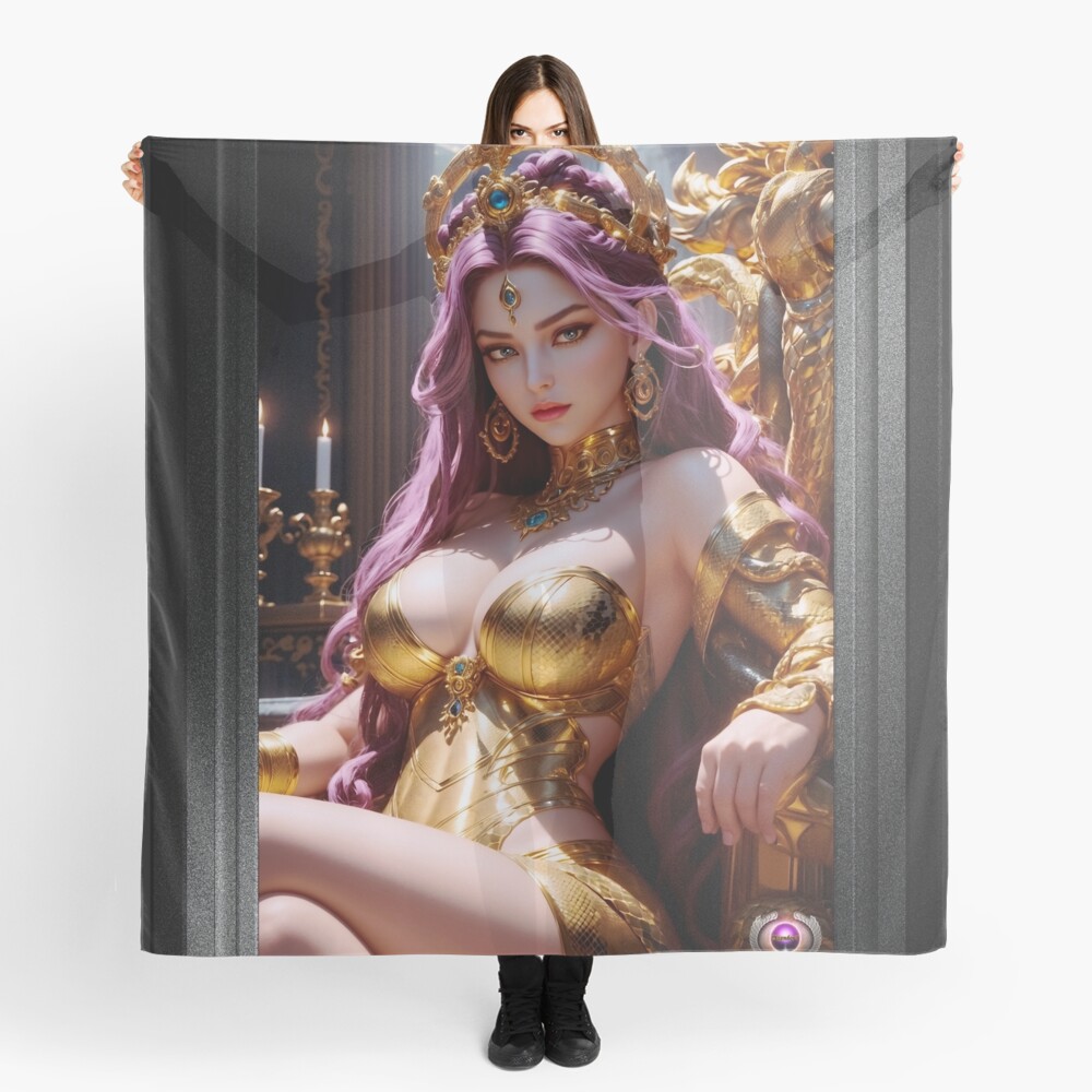 Methalaen Queen Of The Medusan Realm AI Concept Art by Xzendor7 - The Beauty Who Rules With Absolute Power 4 Methalaen Queen Of The Medusan Realm Fantasy AI Concept Art Portrait by Xzendor7 Decorative Ladies Scarf