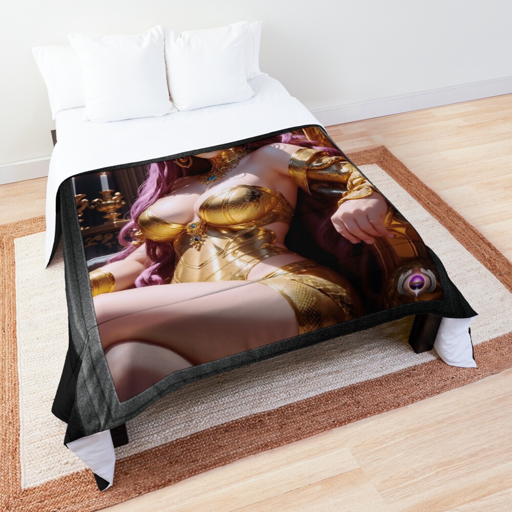 Methalaen Queen Of The Medusan Realm AI Concept Art by Xzendor7 - The Beauty Who Rules With Absolute Power 3 Methalaen Queen Of The Medusan Realm Fantasy AI Concept Art Portrait by Xzendor7 Decorative Comforter