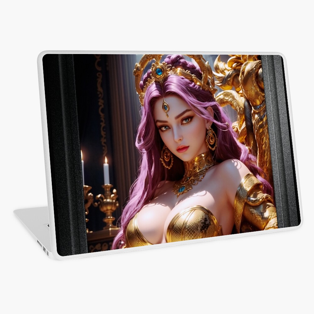 Methalaen Queen Of The Medusan Realm AI Concept Art by Xzendor7 - The Beauty Who Rules With Absolute Power 6 Methalaen Queen Of The Medusan Realm Fantasy AI Concept Art Portrait by Xzendor7 Decorative Laptop Skin