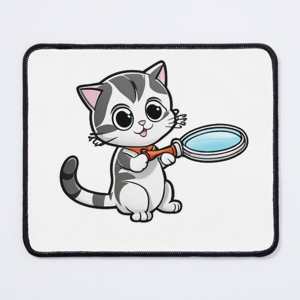Item preview, Small Pleasures in Tiny Details: Cute Cat Magnifying Glass Sticker!  designed and sold by trendmrend.