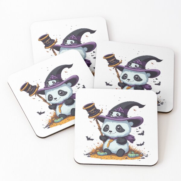 Item preview, Cute Halloween Panda Wearing a Witches Hat designed and sold by JurenArt.