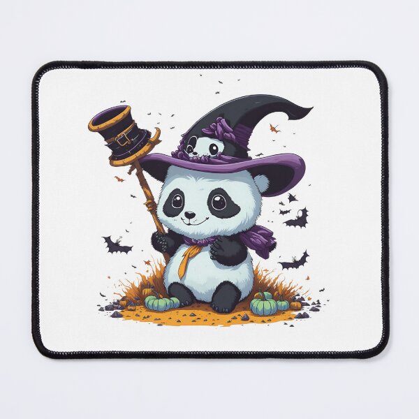 Item preview, Cute Halloween Panda Wearing a Witches Hat designed and sold by JurenArt.