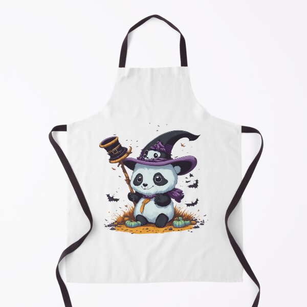 Item preview, Cute Halloween Panda Wearing a Witches Hat designed and sold by JurenArt.