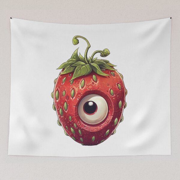 Item preview, Creepy One Eye Strawberry Fruit Face designed and sold by The Bla in My Brain.
