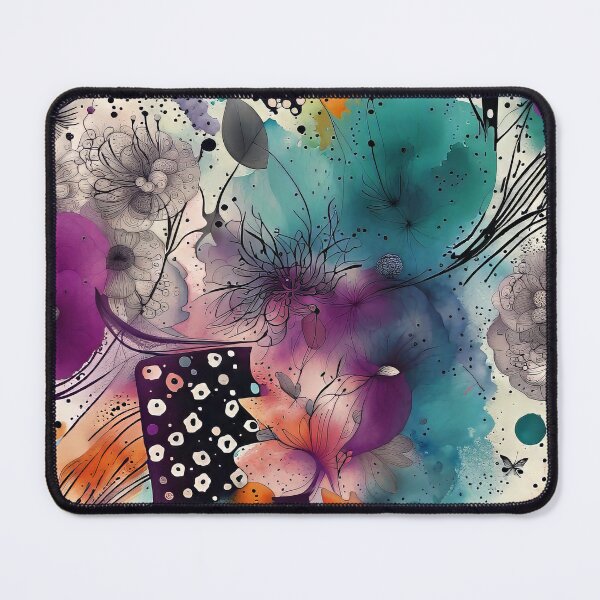 Item preview, Abstract Flowers, Colorful Design, Turquoise Orange Purple, Floral Pattern, designed and sold by karinasalwaszka.
