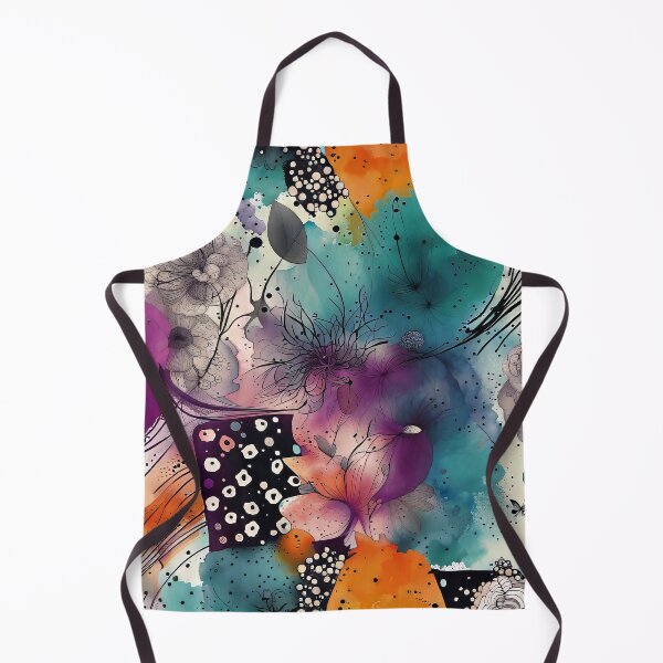 Item preview, Abstract Flowers, Colorful Design, Turquoise Orange Purple, Floral Pattern, designed and sold by karinasalwaszka.