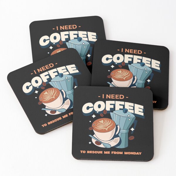 Item preview, I Need Coffee To Rescue Me From Monday Design designed and sold by RektRepublic.